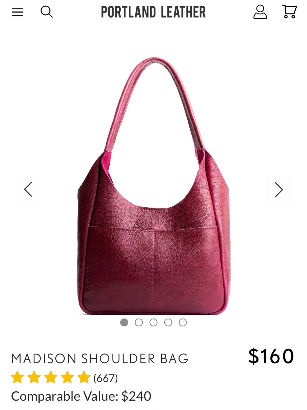 Portland Leather Large Madison bag in Orchid